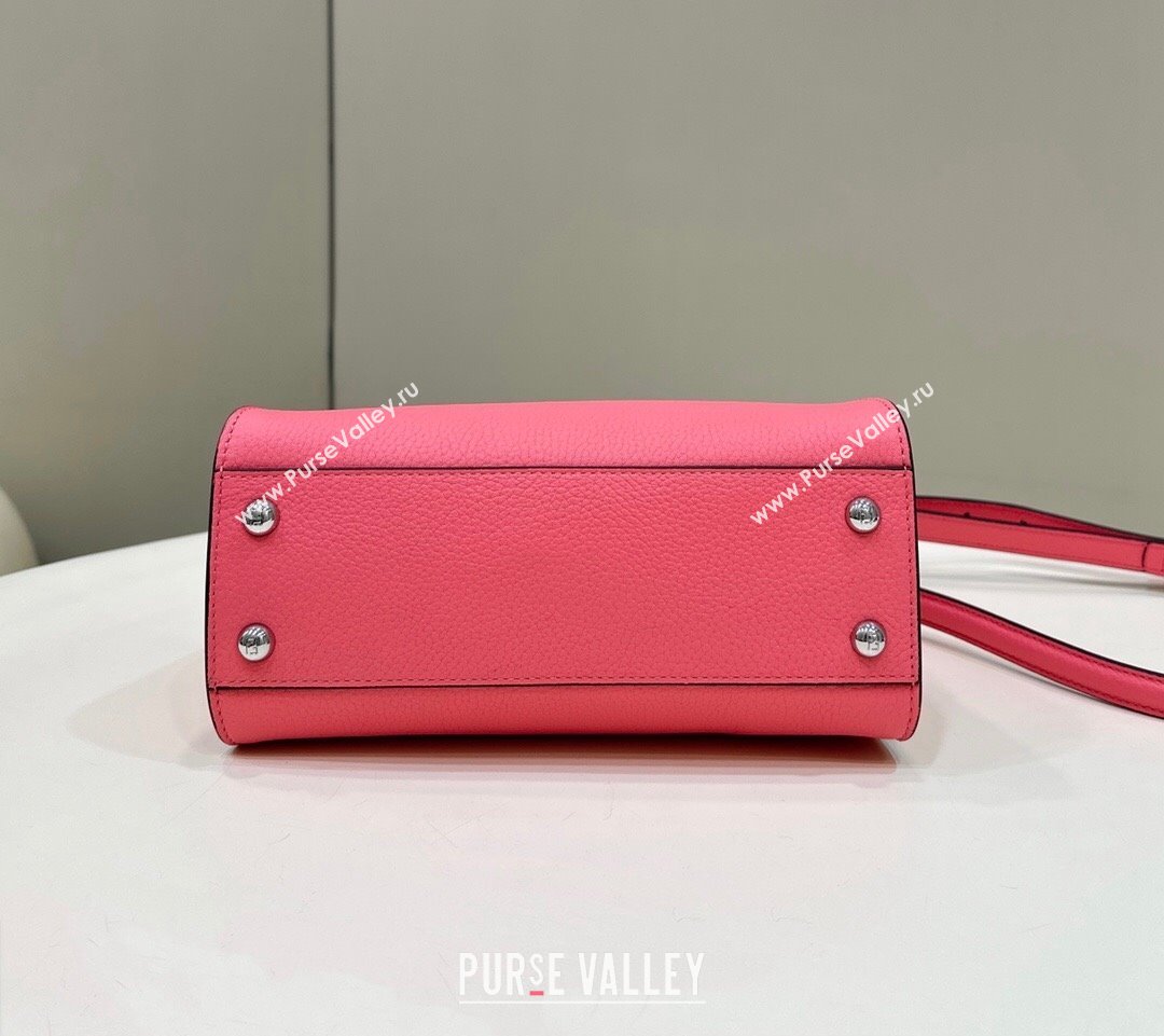 Fendi iconic Peekaboo Mini Bag Pink Selleria with 220 hand-sewn topstitches 2024 (chaoliu-24040947)