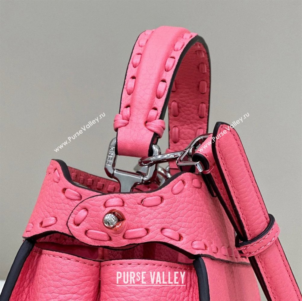 Fendi iconic Peekaboo Mini Bag Pink Selleria with 220 hand-sewn topstitches 2024 (chaoliu-24040947)