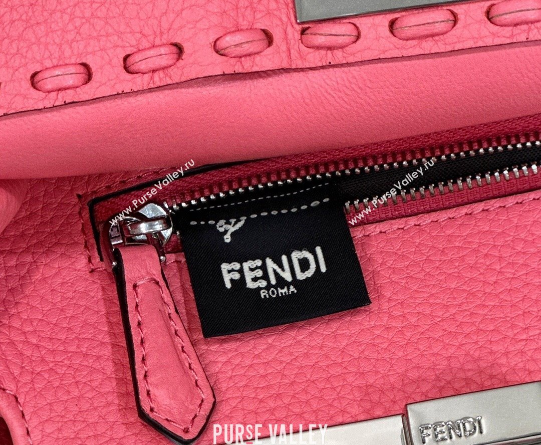 Fendi iconic Peekaboo Mini Bag Pink Selleria with 220 hand-sewn topstitches 2024 (chaoliu-24040947)