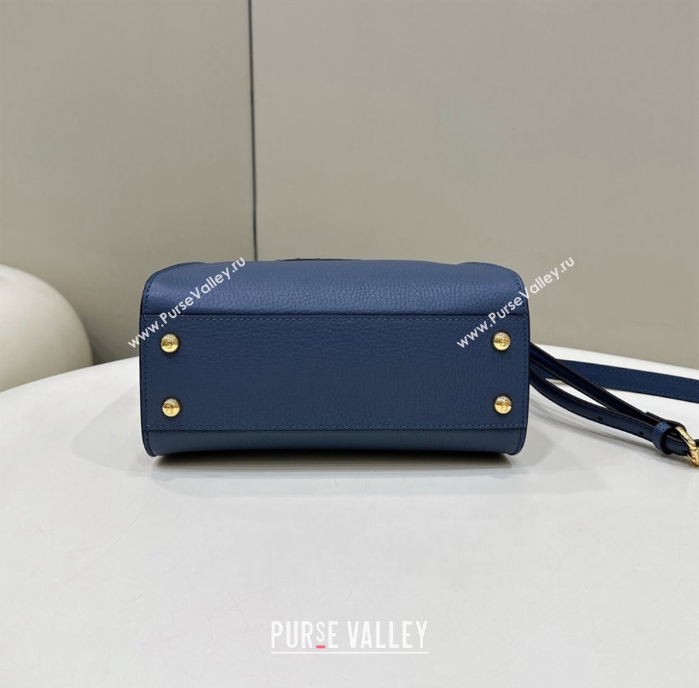 Fendi iconic Peekaboo Mini Bag blue Selleria with 220 hand-sewn topstitches 2024 (chaoliu-24040944)