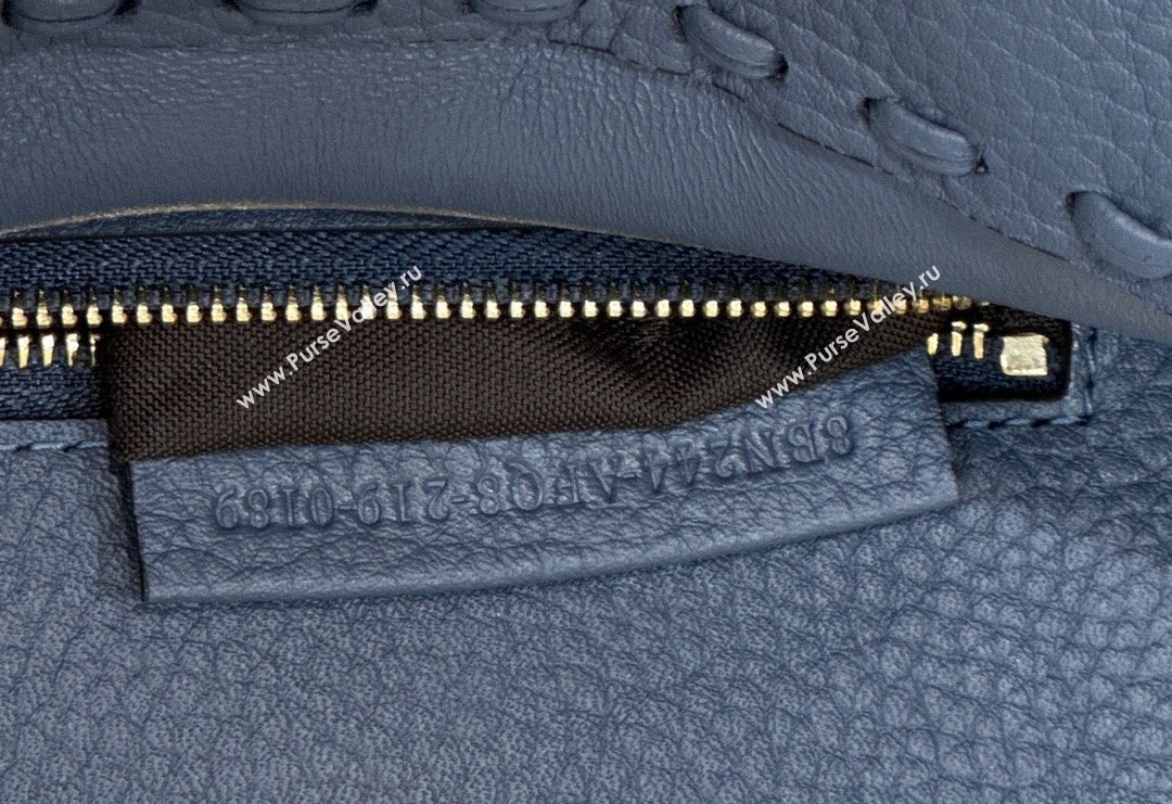 Fendi iconic Peekaboo Mini Bag blue Selleria with 220 hand-sewn topstitches 2024 (chaoliu-24040944)