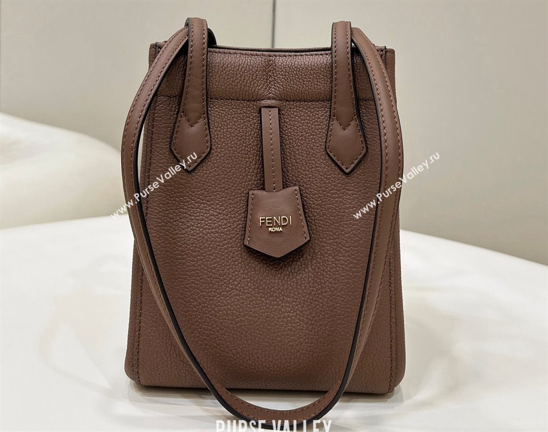 Fendi Origami Mini bag Brown leather that can be transformed 2024 (chaoliu-24040908)