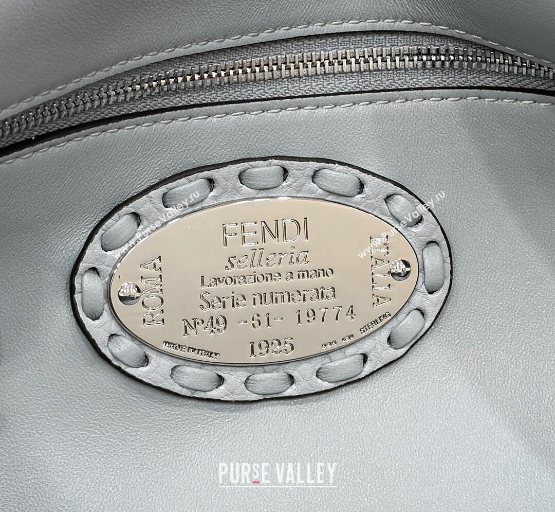 Fendi Medium Baguette Bag Light Blue Selleria with 612 hand-sewn topstitches 2024 (chaoliu-24040918)