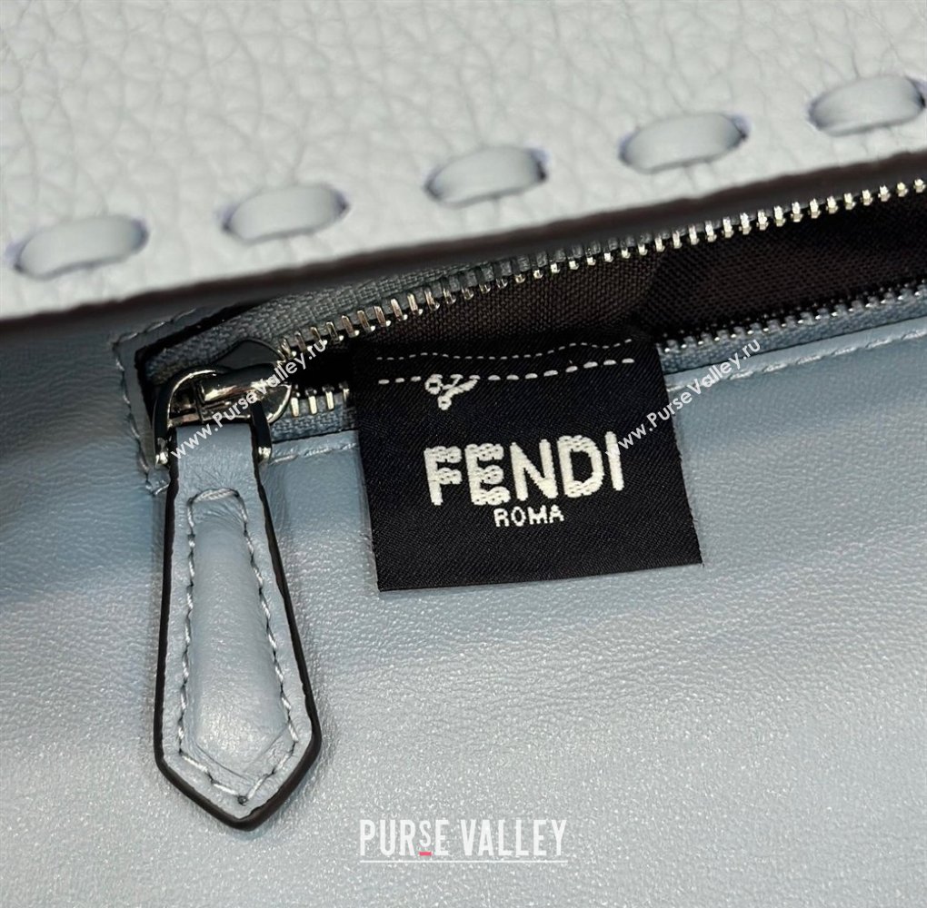 Fendi Medium Baguette Bag Light Blue Selleria with 612 hand-sewn topstitches 2024 (chaoliu-24040918)