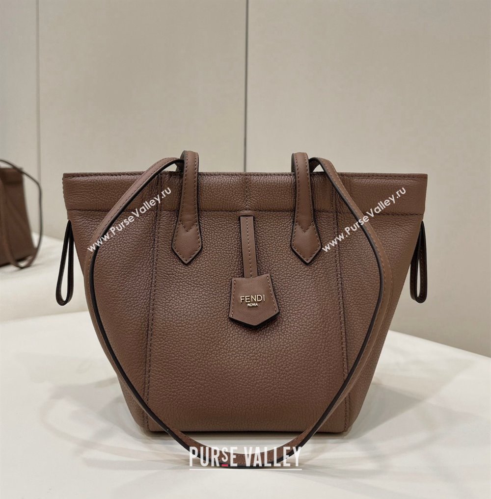 Fendi Origami Mini bag Brown leather that can be transformed 2024 (chaoliu-24040908)