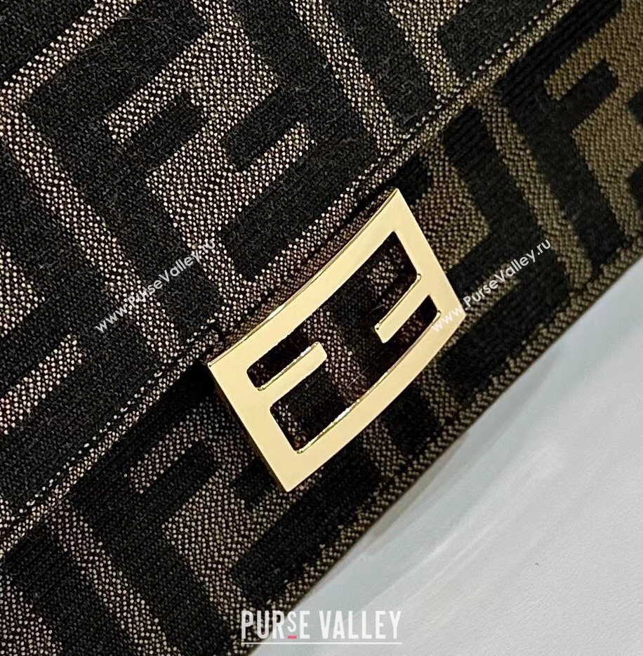 Fendi Continental Wallet With Chain Bag FF fabric Brown 2024 (chaoliu-24041060)