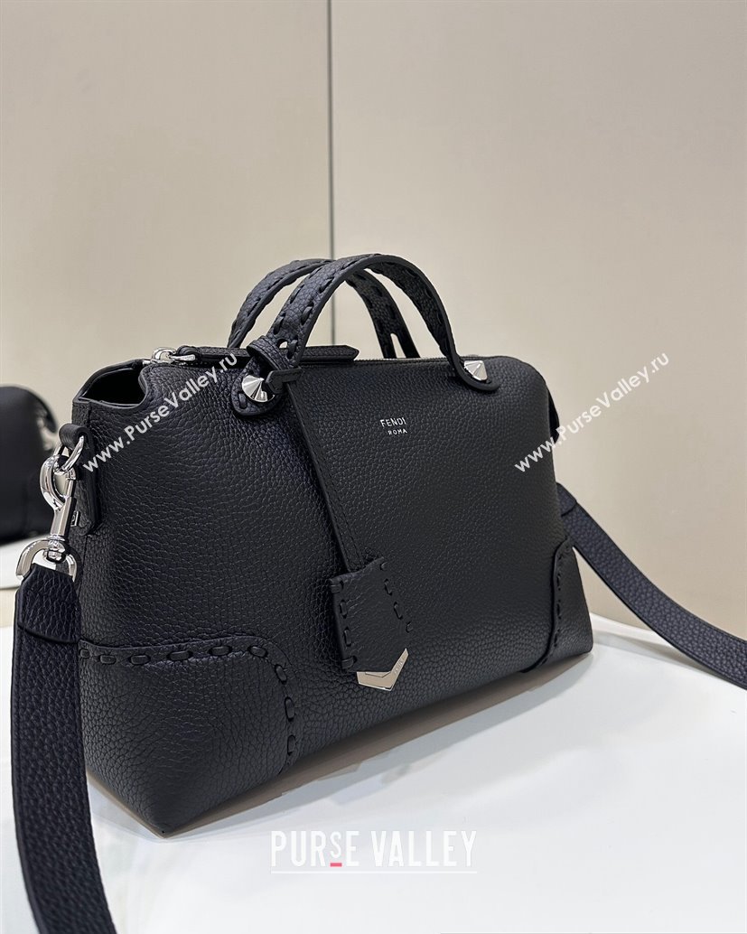 Fendi By The Way Medium Bag Black Selleria with hand-sewn topstitches 2024 (chaoliu-24041056)