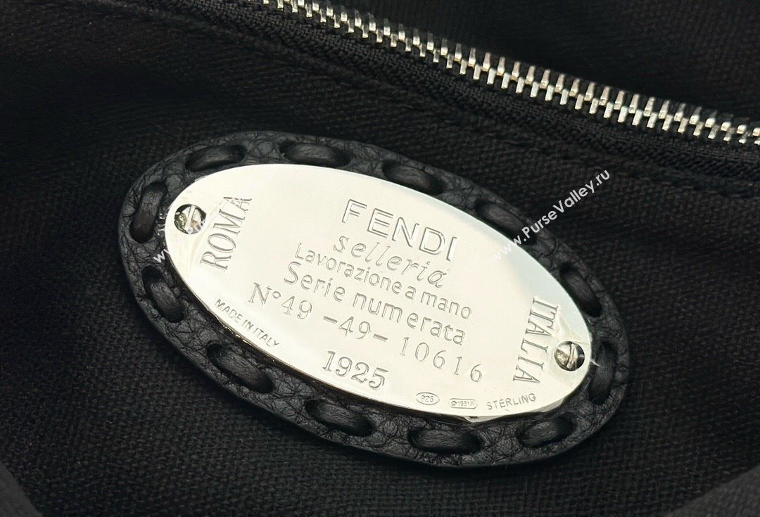 Fendi By The Way Medium Bag Black Selleria with hand-sewn topstitches 2024 (chaoliu-24041056)
