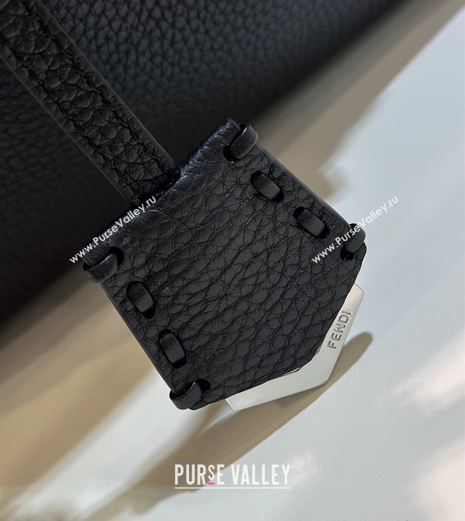 Fendi By The Way Medium Bag Black Selleria with hand-sewn topstitches 2024 (chaoliu-24041056)