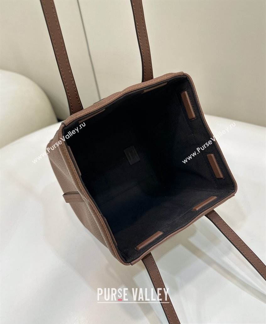 Fendi Origami Mini bag Brown leather that can be transformed 2024 (chaoliu-24040908)