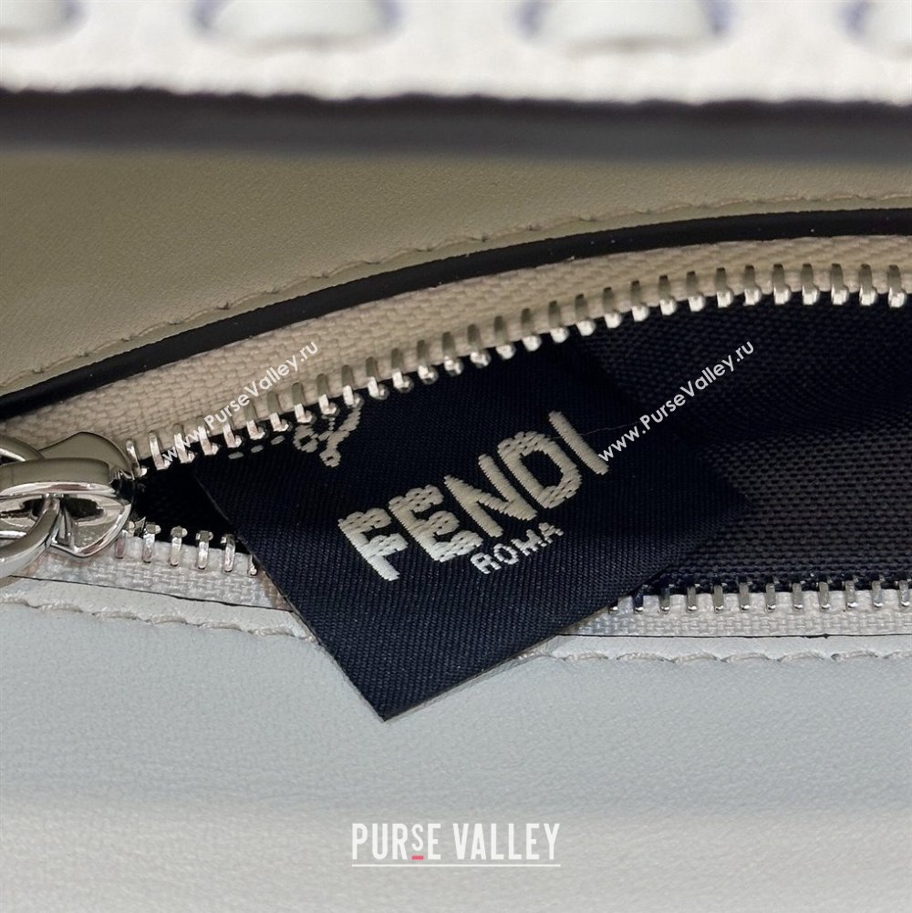 Fendi Medium Baguette Bag White Selleria with 612 hand-sewn topstitches 2024 (chaoliu-24040916)