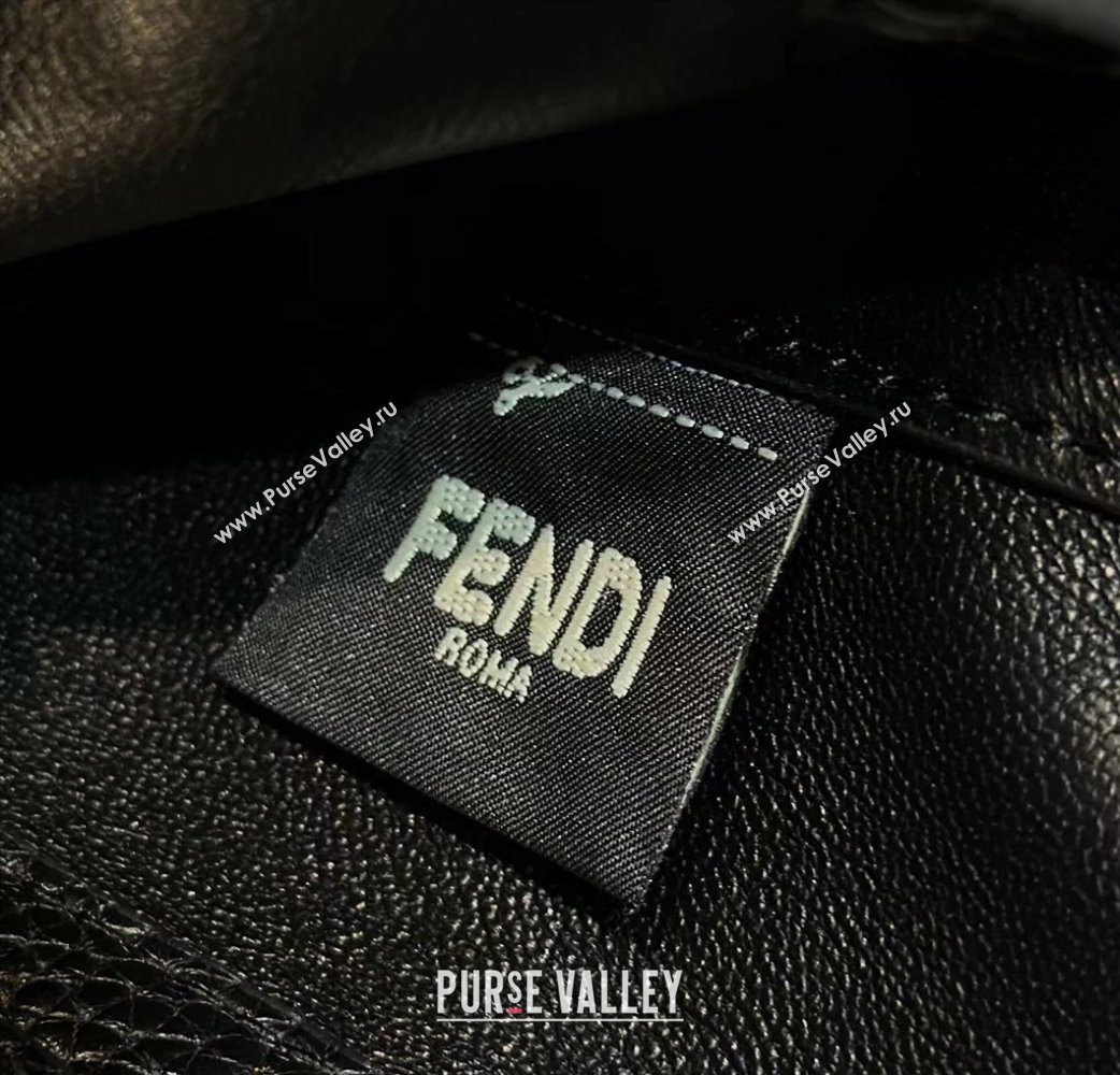 Fendi Mini Baguette Bag Black Selleria with 309 hand-sewn topstitches 2024 (chaoliu-24040921)