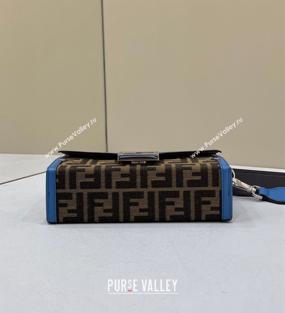 Fendi Soft Trunk Baguette Bag FF jacquard fabric Blue 2024 (chaoliu-24041053)