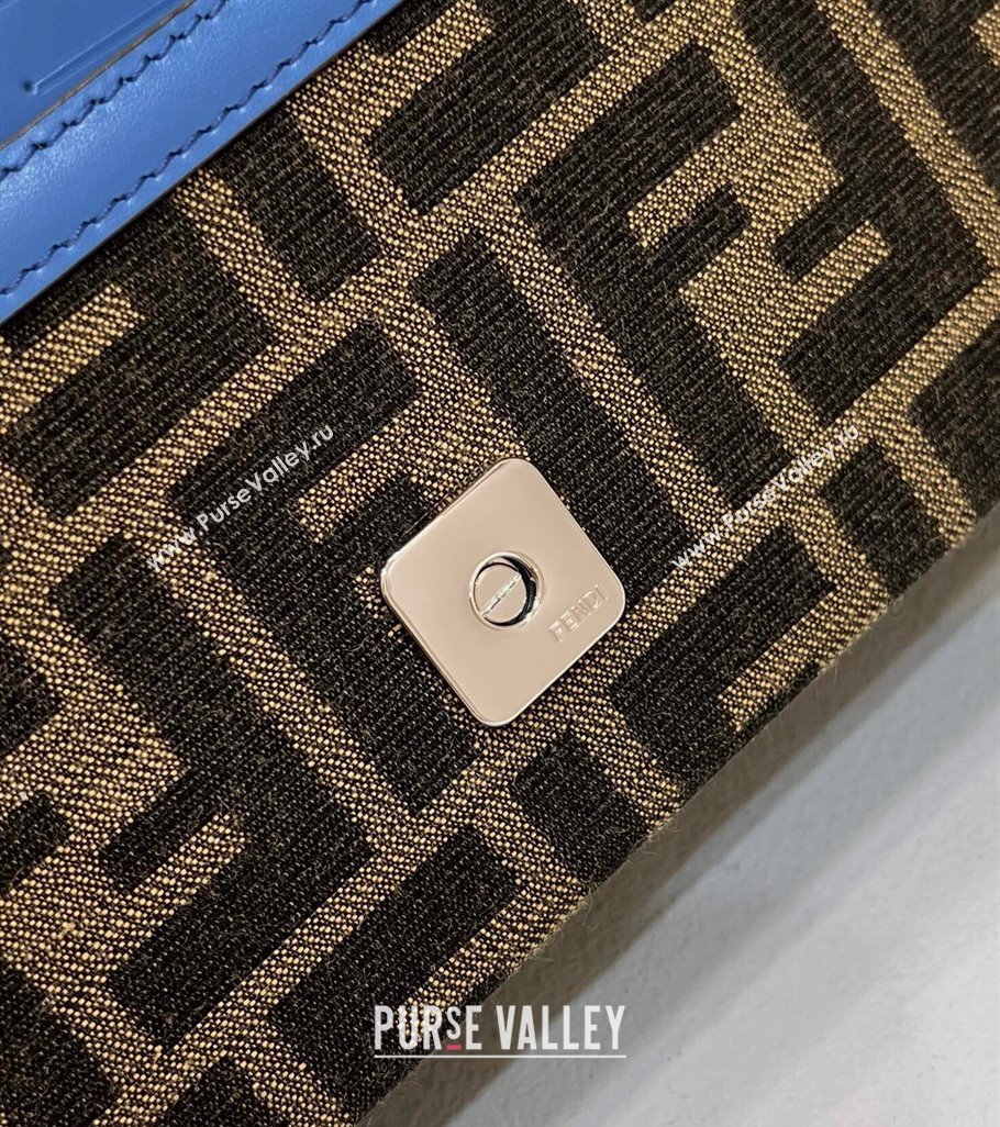 Fendi Soft Trunk Baguette Bag FF jacquard fabric Blue 2024 (chaoliu-24041053)