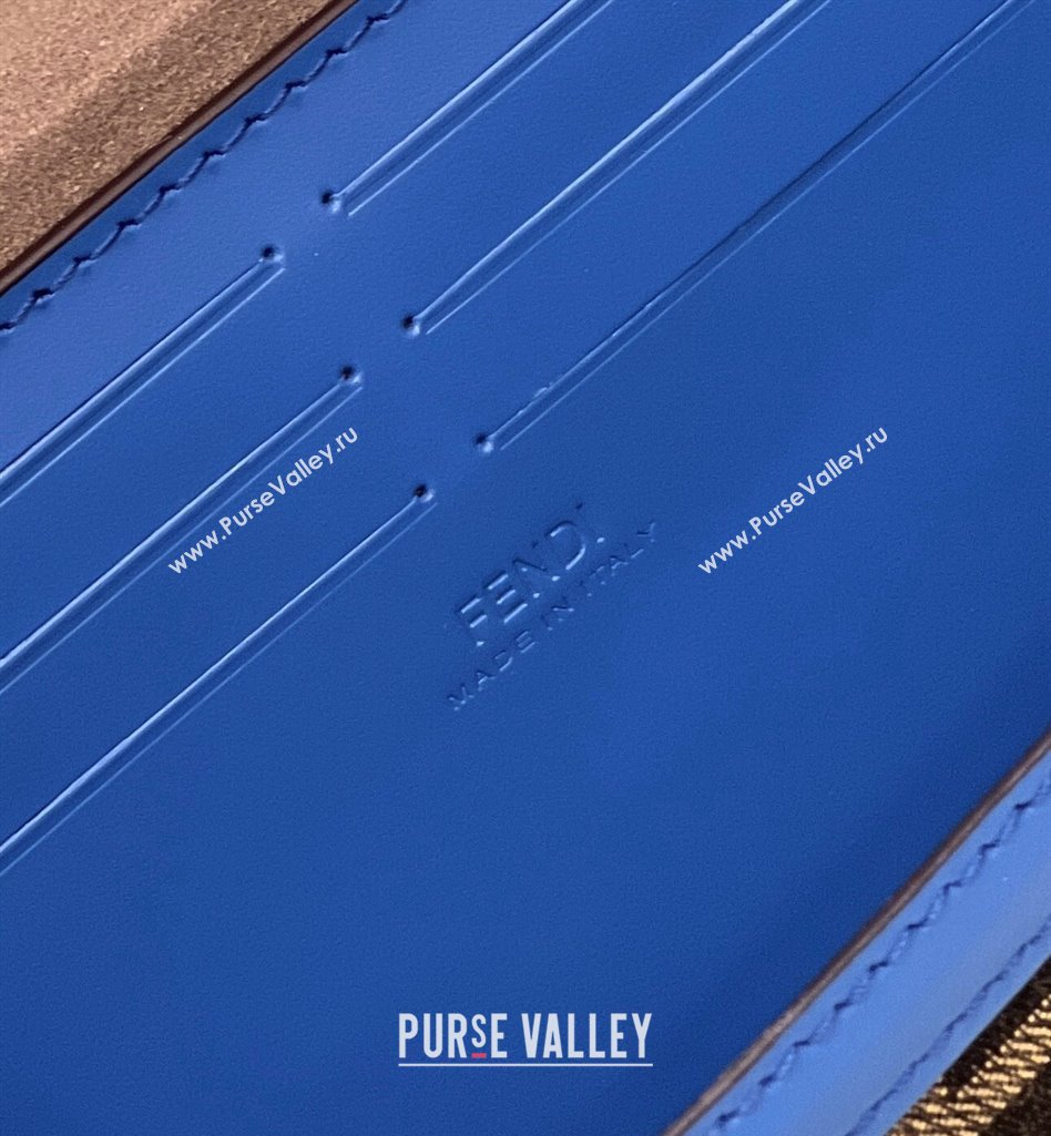 Fendi Soft Trunk Baguette Bag FF jacquard fabric Blue 2024 (chaoliu-24041053)