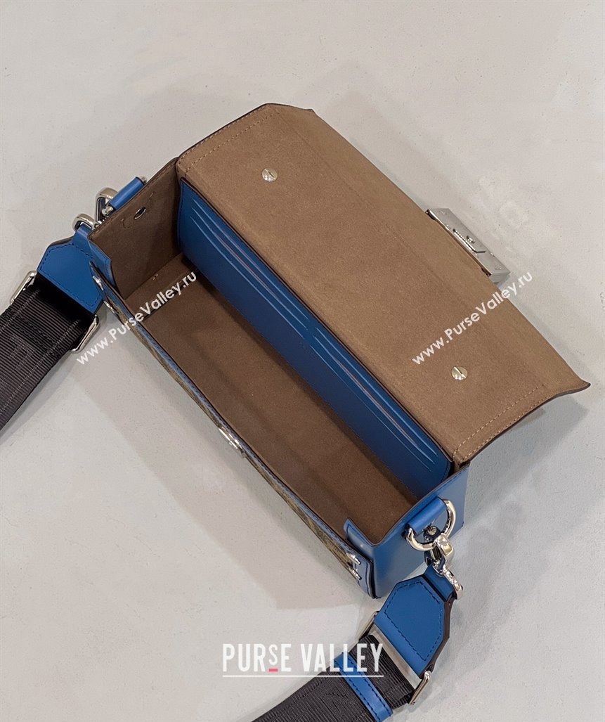 Fendi Soft Trunk Baguette Bag FF jacquard fabric Blue 2024 (chaoliu-24041053)