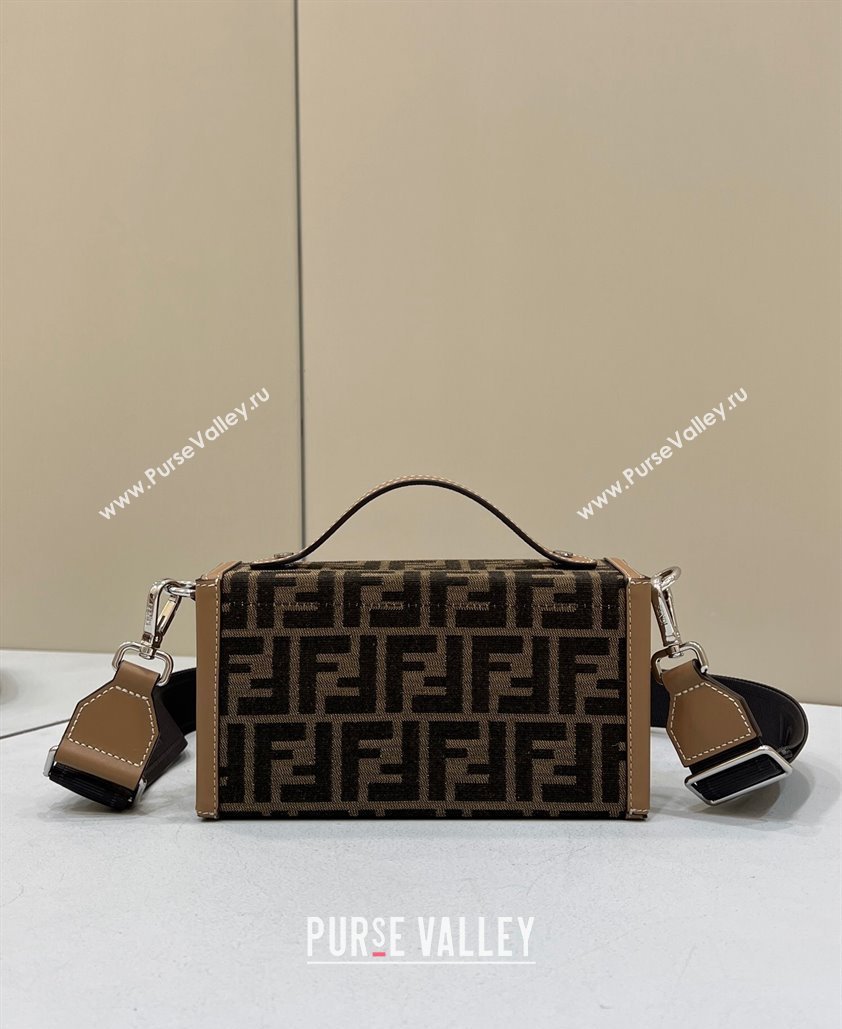 Fendi Soft Trunk Baguette Bag FF jacquard fabric Brown 2024 (chaoliu-24041054)