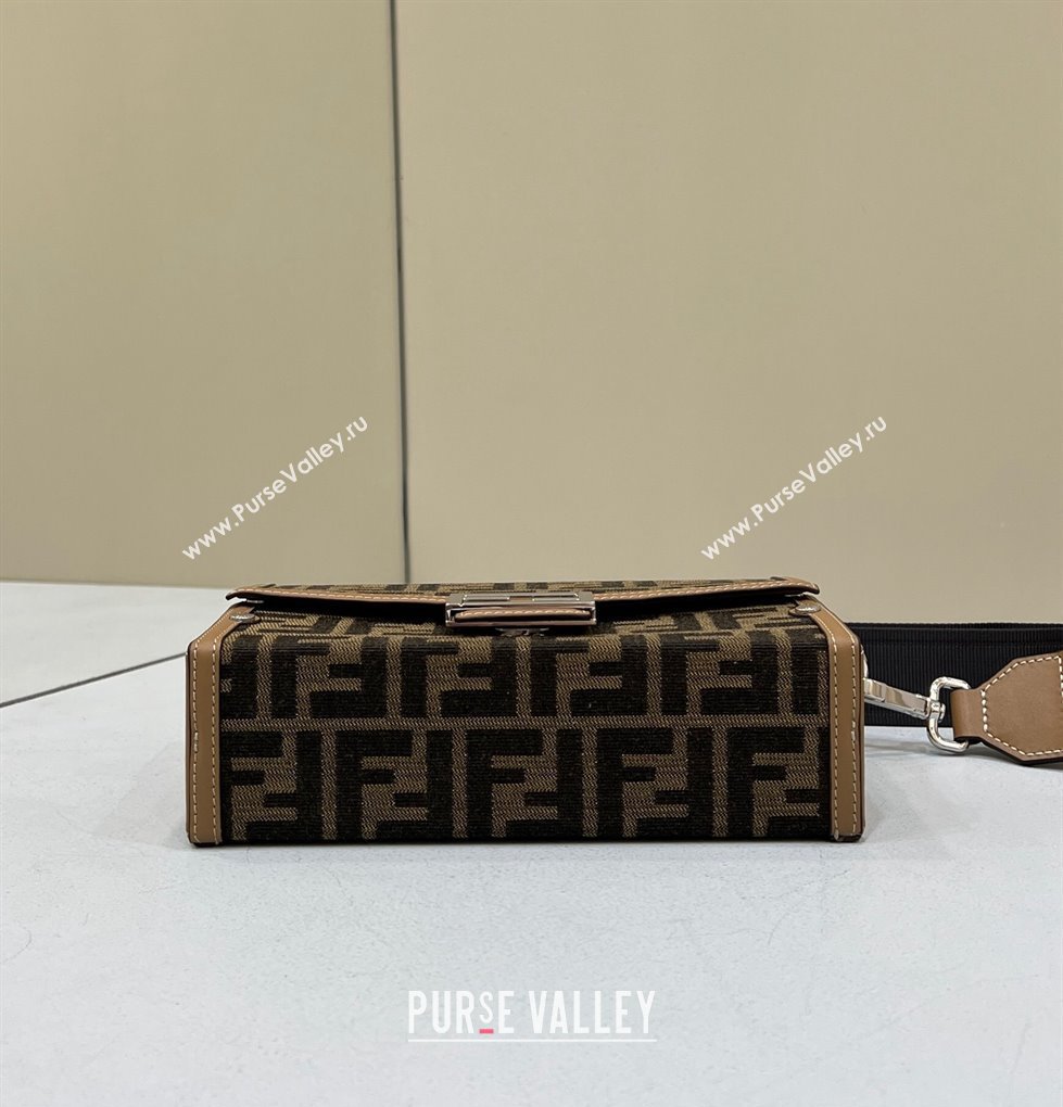 Fendi Soft Trunk Baguette Bag FF jacquard fabric Brown 2024 (chaoliu-24041054)