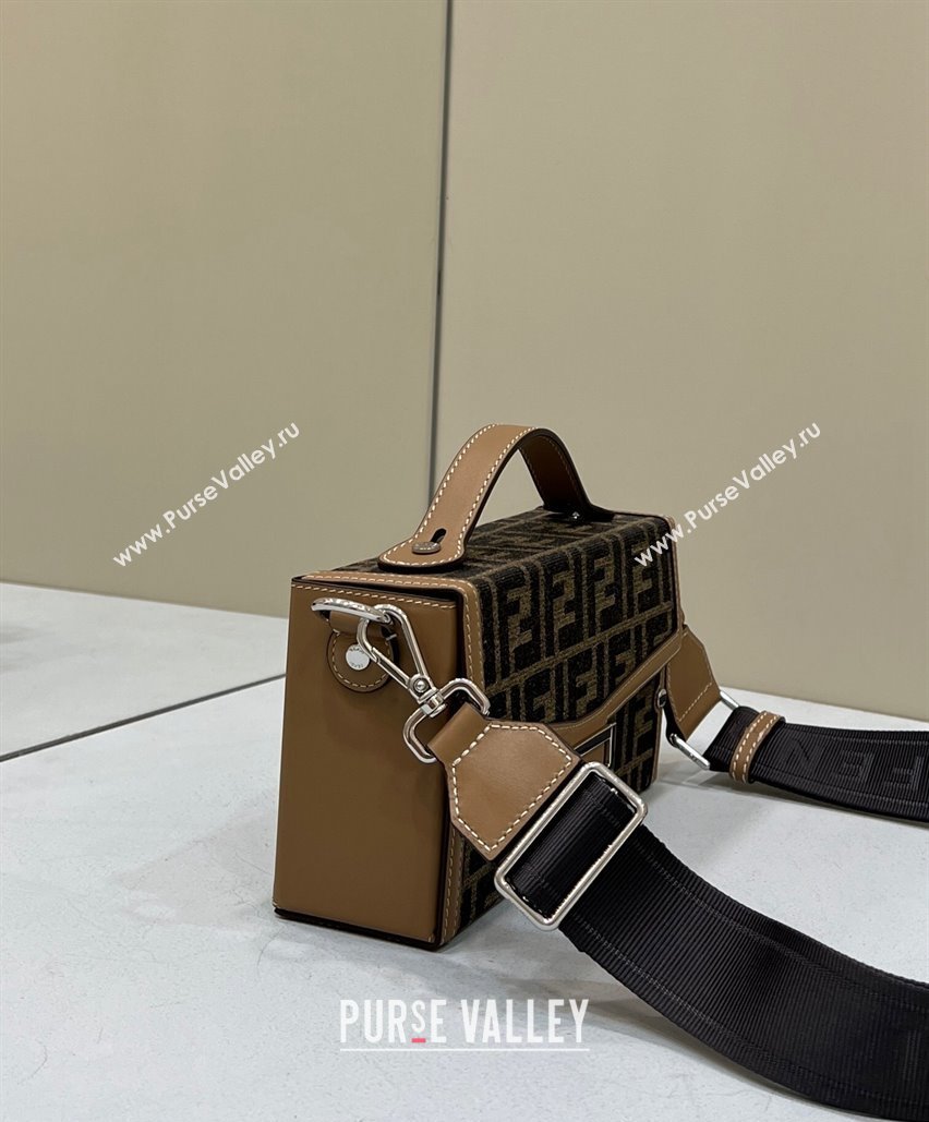 Fendi Soft Trunk Baguette Bag FF jacquard fabric Brown 2024 (chaoliu-24041054)