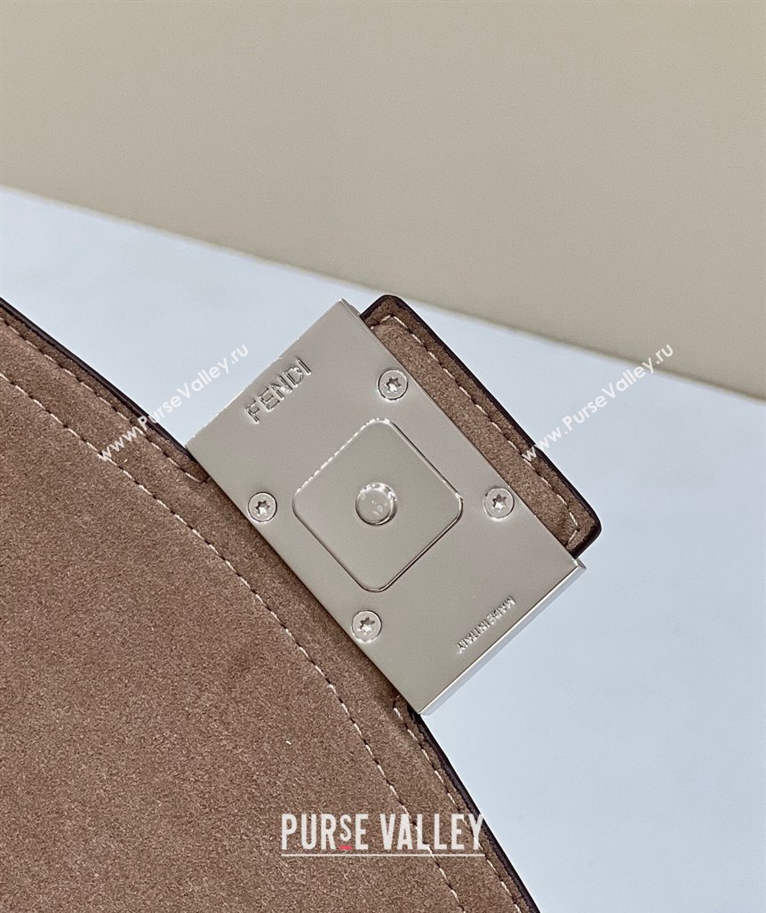 Fendi Soft Trunk Baguette Bag FF jacquard fabric Brown 2024 (chaoliu-24041054)