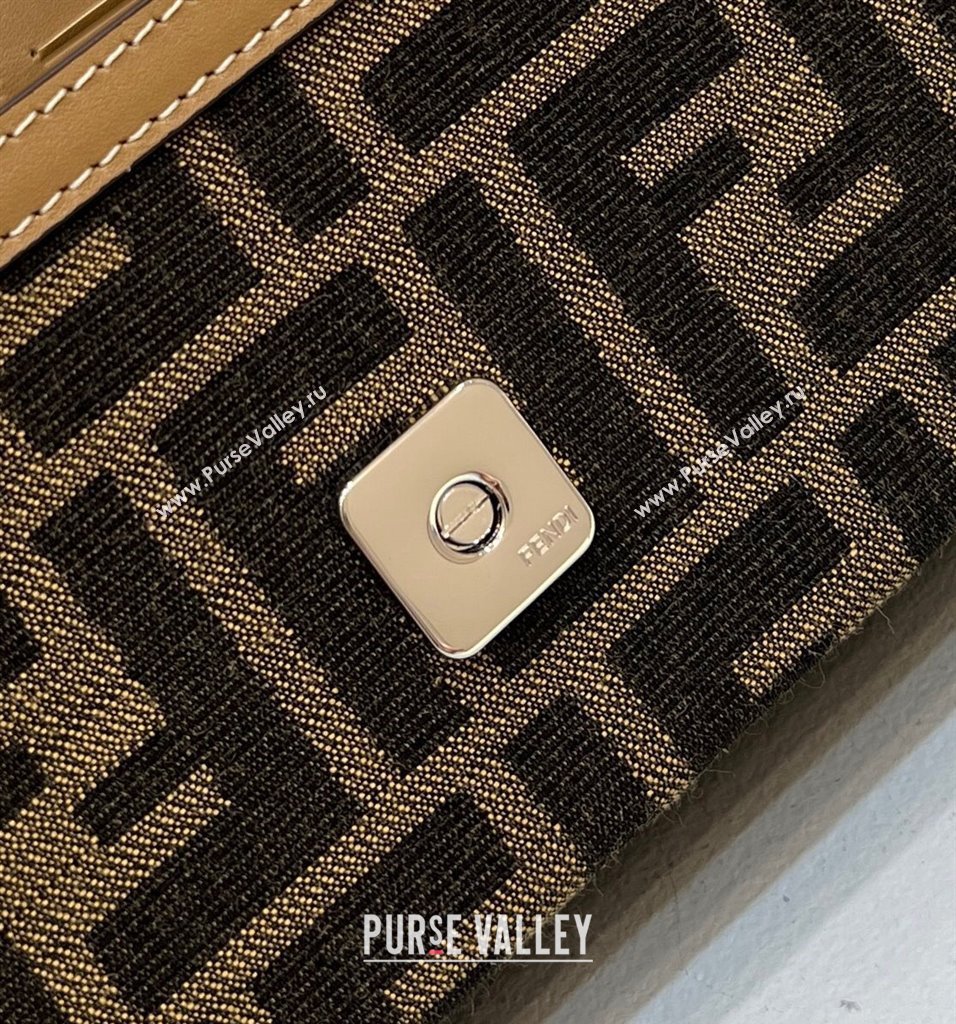 Fendi Soft Trunk Baguette Bag FF jacquard fabric Brown 2024 (chaoliu-24041054)