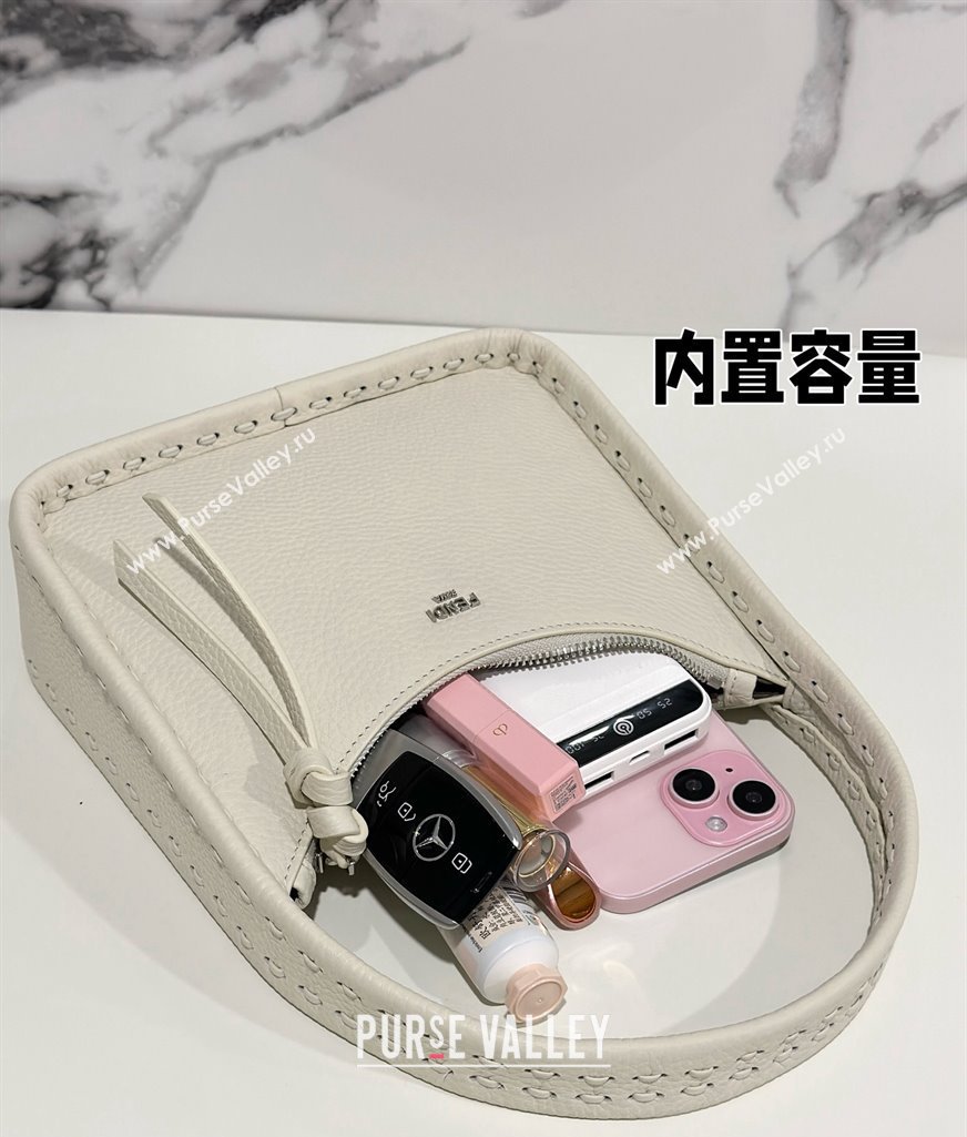 Fendi Mini Fendessence bag White Selleria with 264 hand-sewn topstitches 2024 (chaoliu-24041050)