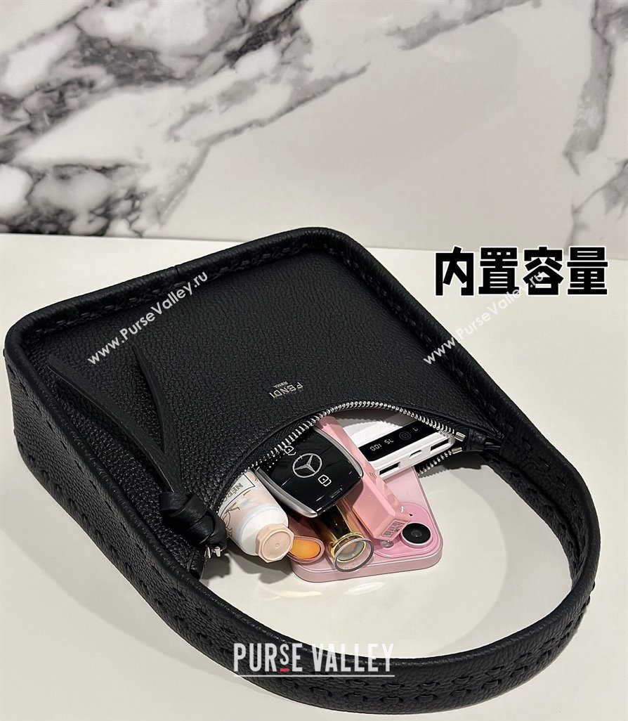 Fendi Mini Fendessence bag Black Selleria with 264 hand-sewn topstitches 2024 (chaoliu-24041049)