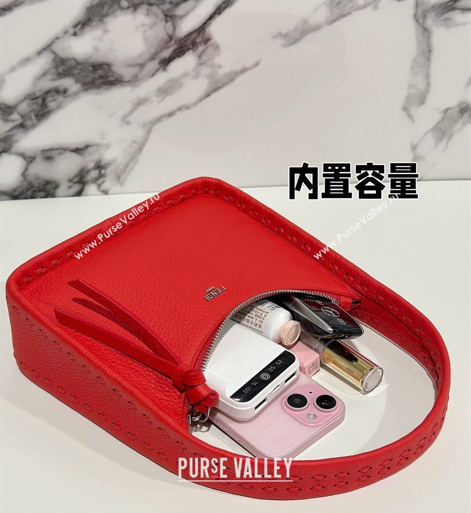 Fendi Mini Fendessence bag Red Selleria with 264 hand-sewn topstitches 2024 (chaoliu-24041051)