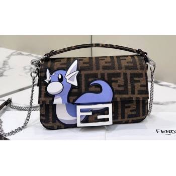 FENDI x FRGMT x POKÉMON Mini Baguette bag Brown FF fabric 2024 (chaoliu-24041045)