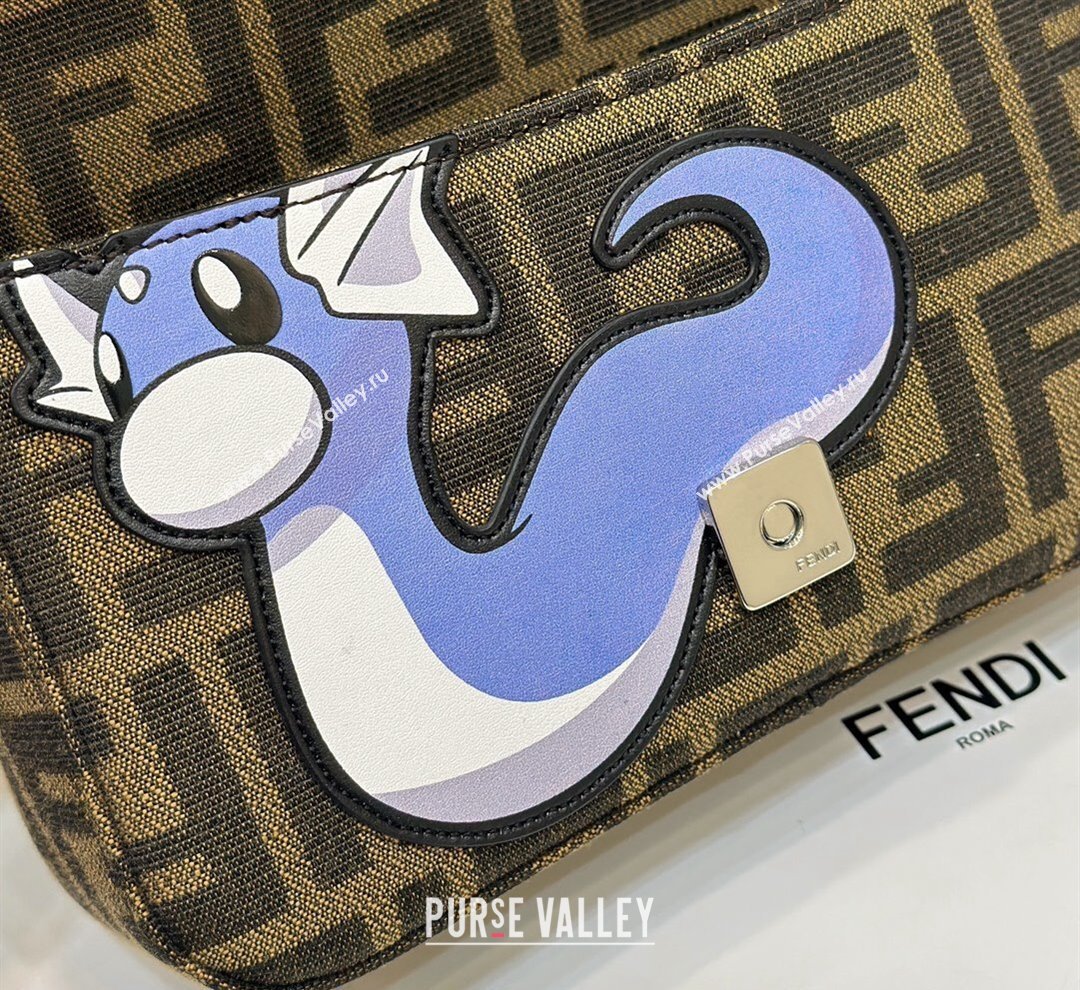 FENDI x FRGMT x POKÉMON Mini Baguette bag Brown FF fabric 2024 (chaoliu-24041045)