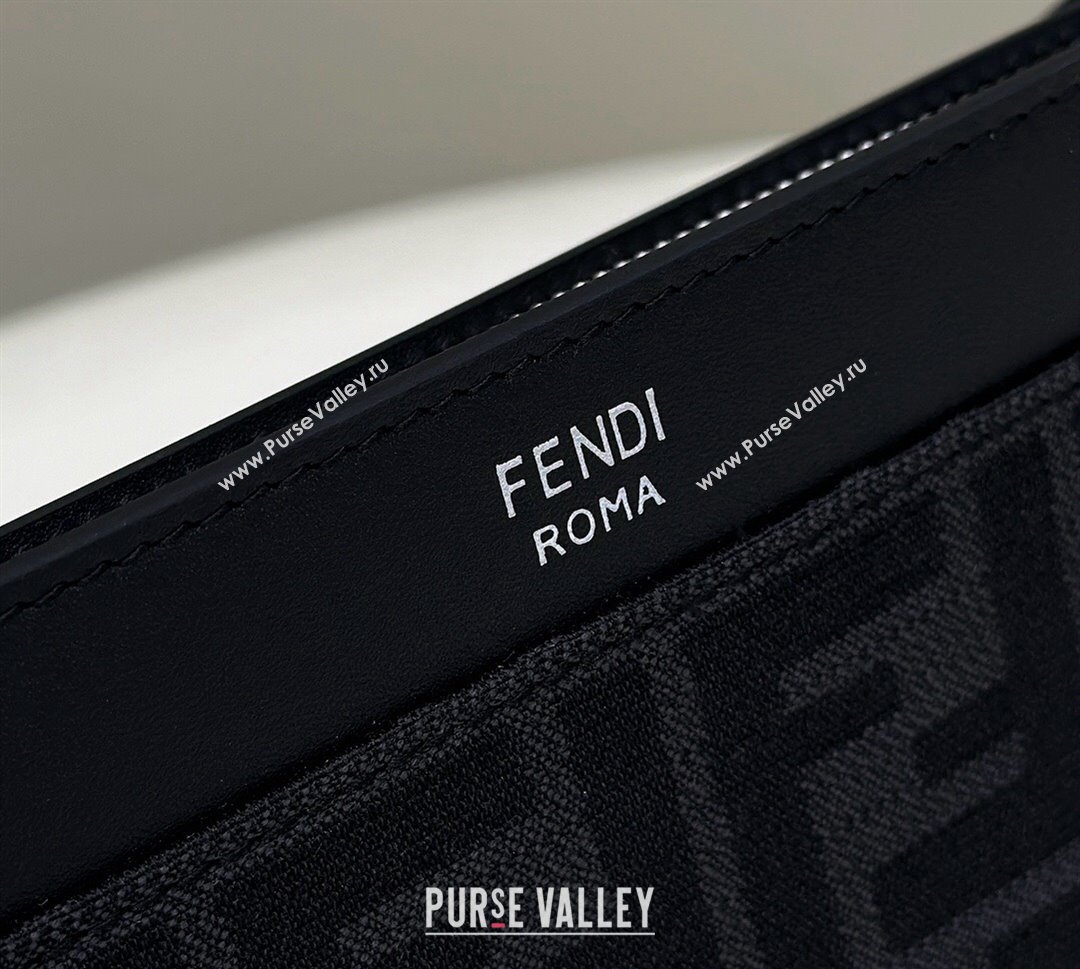 Fendi Medium Flat Pouch Bag FF fabric Black 2024 (chaoliu-24041058)