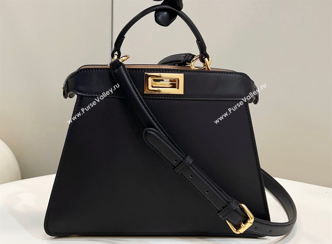 Fendi Peekaboo ISeeU Small Bag in nappa Leather Black 2024 (chaoliu-24040950)