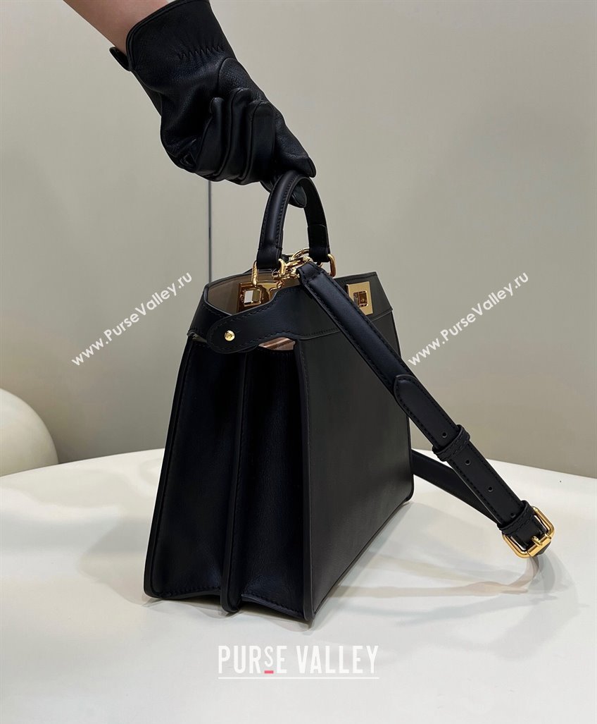 Fendi Peekaboo ISeeU Small Bag in nappa Leather Black 2024 (chaoliu-24040950)