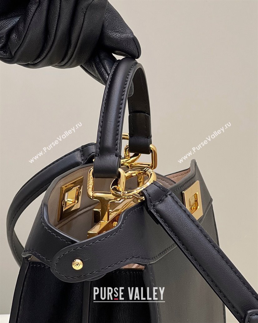 Fendi Peekaboo ISeeU Small Bag in nappa Leather Black 2024 (chaoliu-24040950)