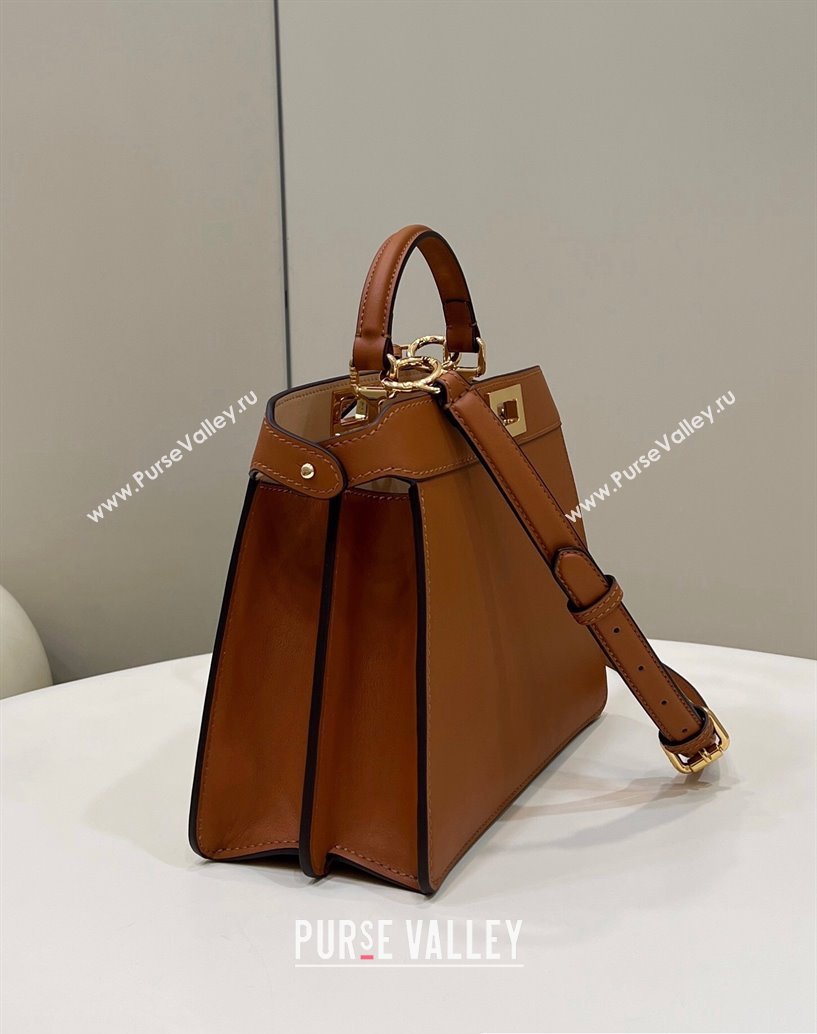 Fendi Peekaboo ISeeU Small Bag in nappa Leather Brown 2024 (chaoliu-24040951)