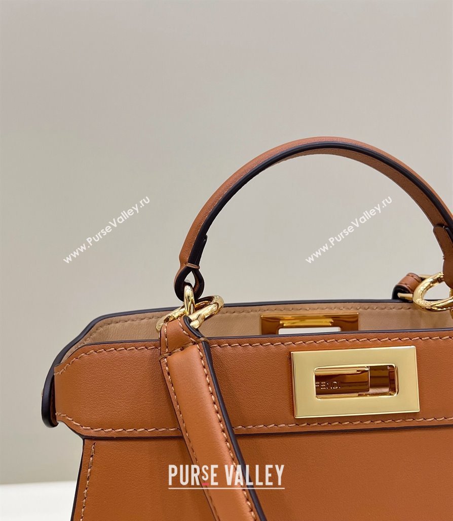 Fendi Peekaboo ISeeU Small Bag in nappa Leather Brown 2024 (chaoliu-24040951)