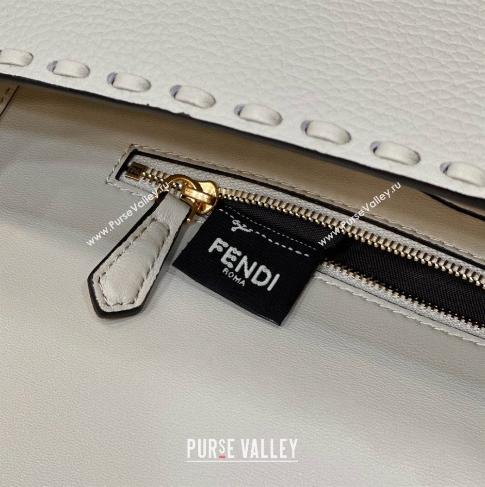 Fendi Medium Baguette Bag Camellia Selleria with oversize topstitching 2024 (chaoliu-24040913)