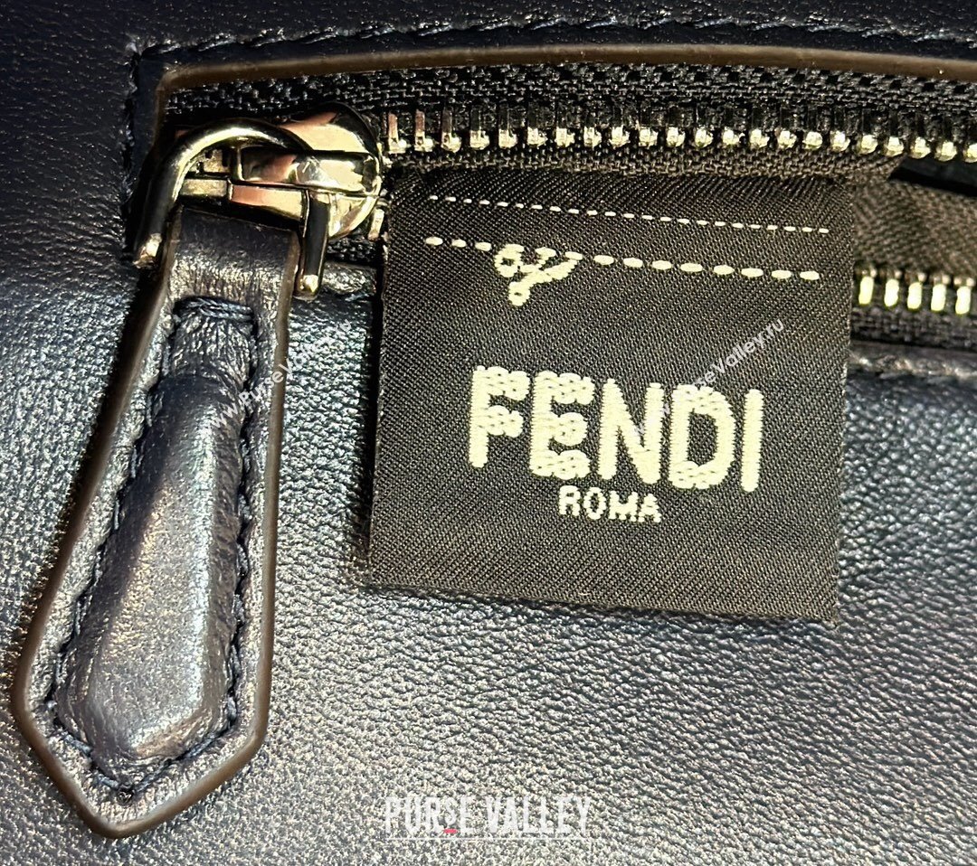 Fendi Medium Baguette Bag Midnight blue Selleria with oversize topstitching 2024 (chaoliu-24040909)