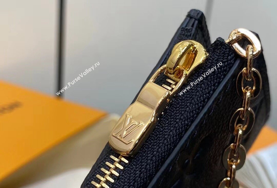 Louis Vuitton Monogram Empreinte Leather Noa Key Holder M83612 Black 2024 (kiki-24041101)