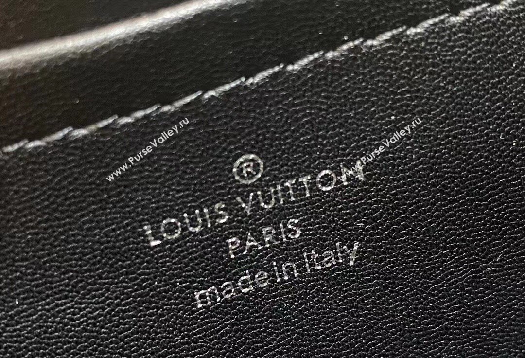 Louis Vuitton Lambskin GO-14 MM Bag with metal studs M24151 Black 2024 (kiki-24041117)