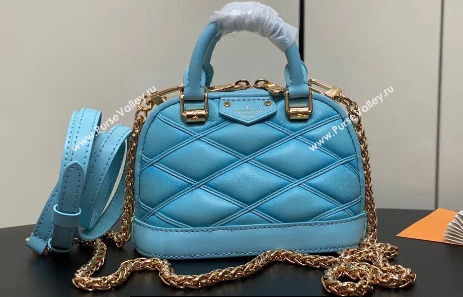 Louis Vuitton Lambskin Nano Alma Bag M83049 Lagoon Blue 2024 (kiki-24041113)