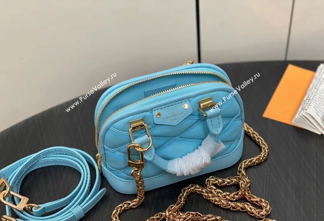 Louis Vuitton Lambskin Nano Alma Bag M83049 Lagoon Blue 2024 (kiki-24041113)