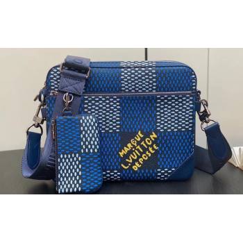 Louis Vuitton Canvas Trio Messenger Bag N40694 Blue 2024 (kiki-24041111)
