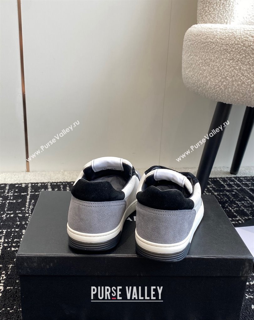 Chanel Suede Leather Logo Sneakers White/Gray 2024 (jincheng-24041102)