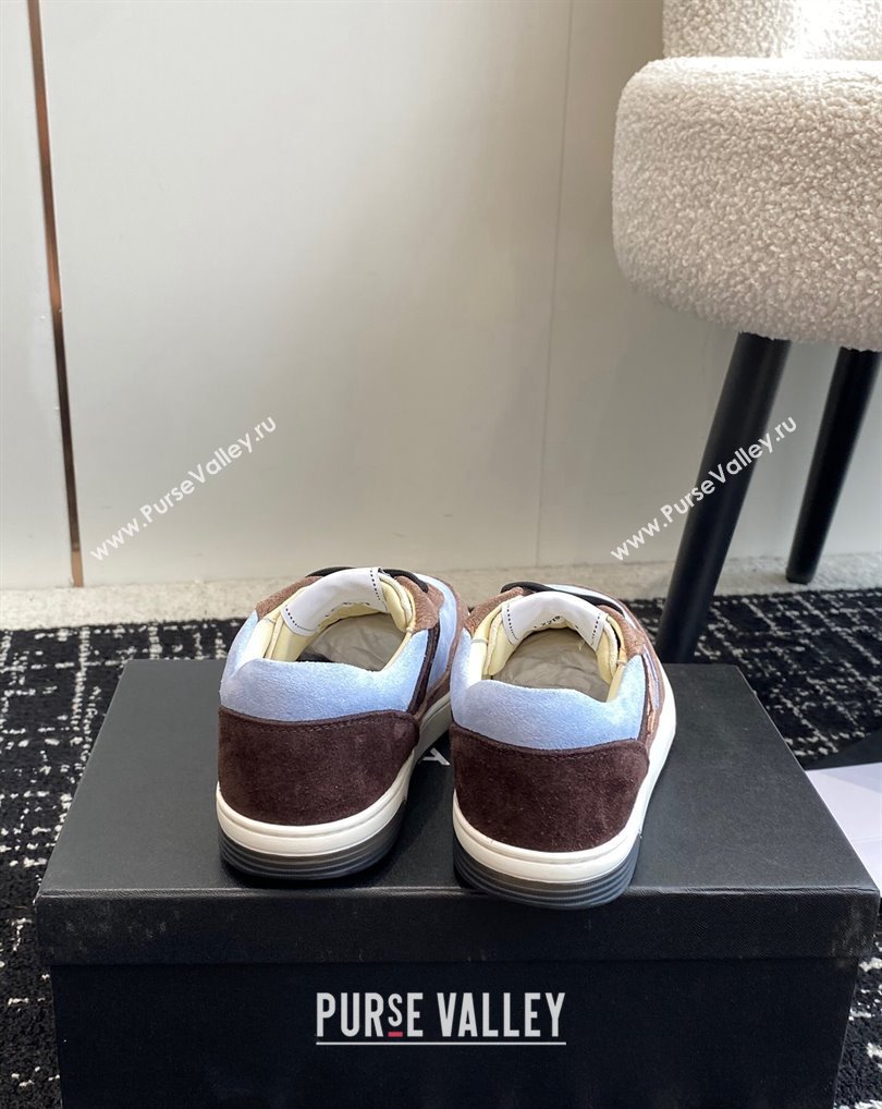 Chanel Suede Leather Logo Sneakers Camel/Blue 2024 (jincheng-24041103)
