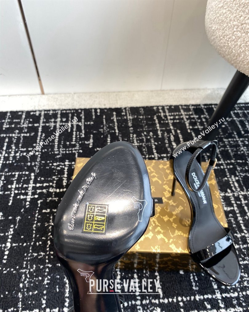 Dolce Gabbana Heel 10cm Patent Leather Sandals Black 2024 (jincheng-24041114)