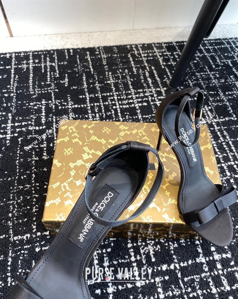 Dolce Gabbana Heel 10cm Satin Sandals Black 2024 (jincheng-24041116)