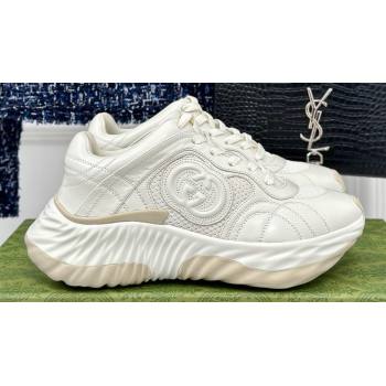 Gucci Ripple trainer Women/Men Sneakers in leather White 2024 (kaola-24041108)