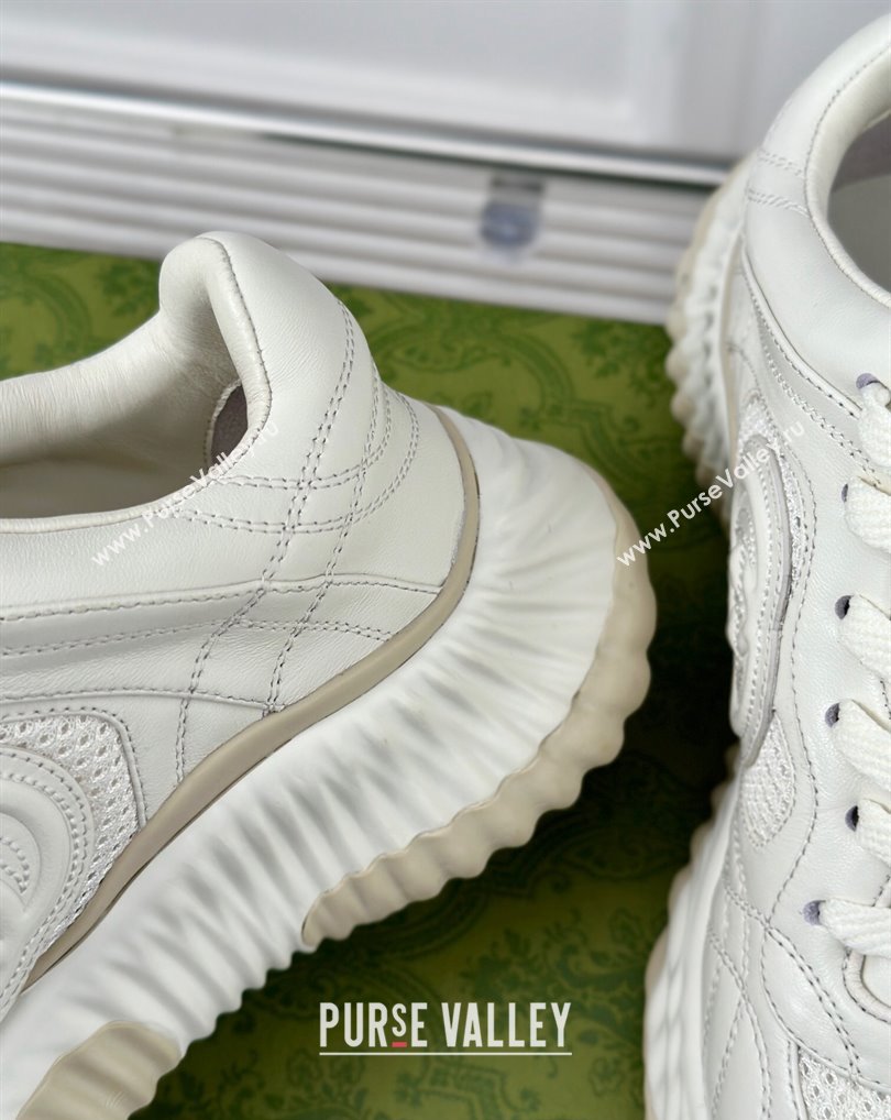 Gucci Ripple trainer Women/Men Sneakers in leather White 2024 (kaola-24041108)