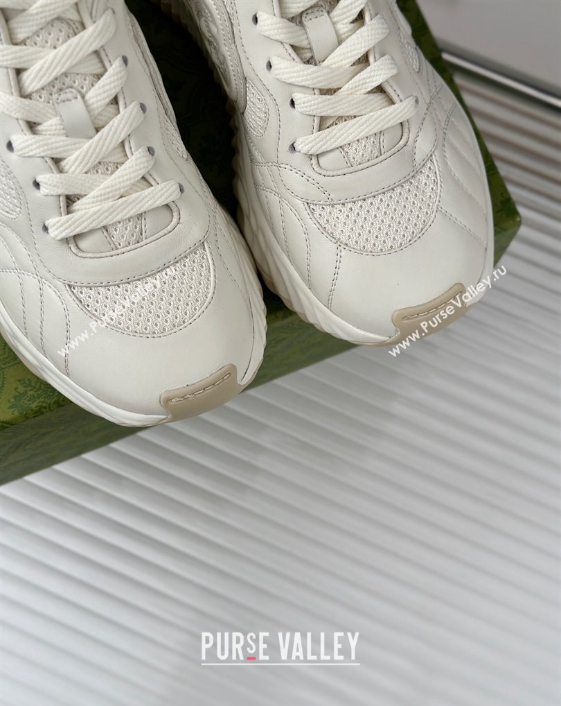 Gucci Ripple trainer Women/Men Sneakers in leather White 2024 (kaola-24041108)
